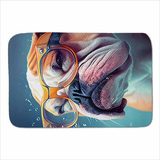 Bulldog With Glasses Splashart Sherpa Blanket