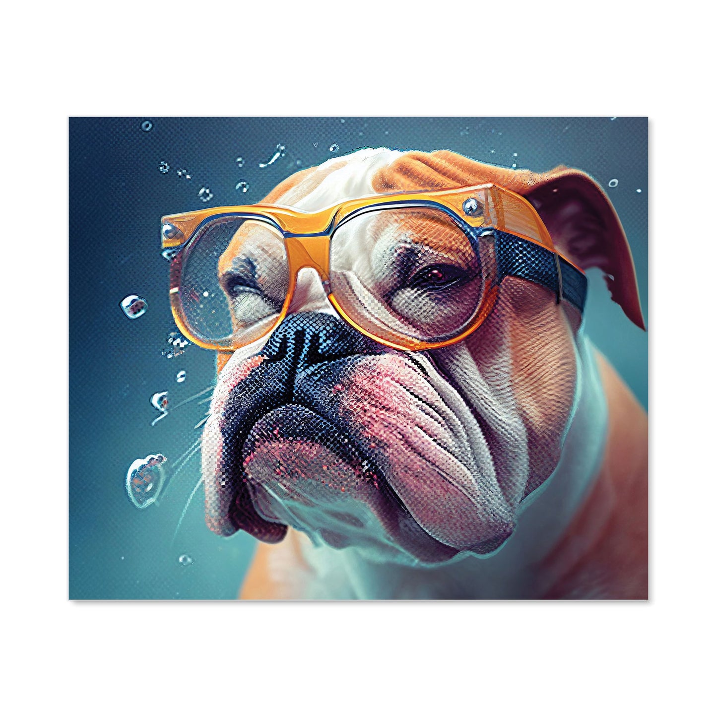 Bulldog With Glasses Splashart Kitchen Splashback