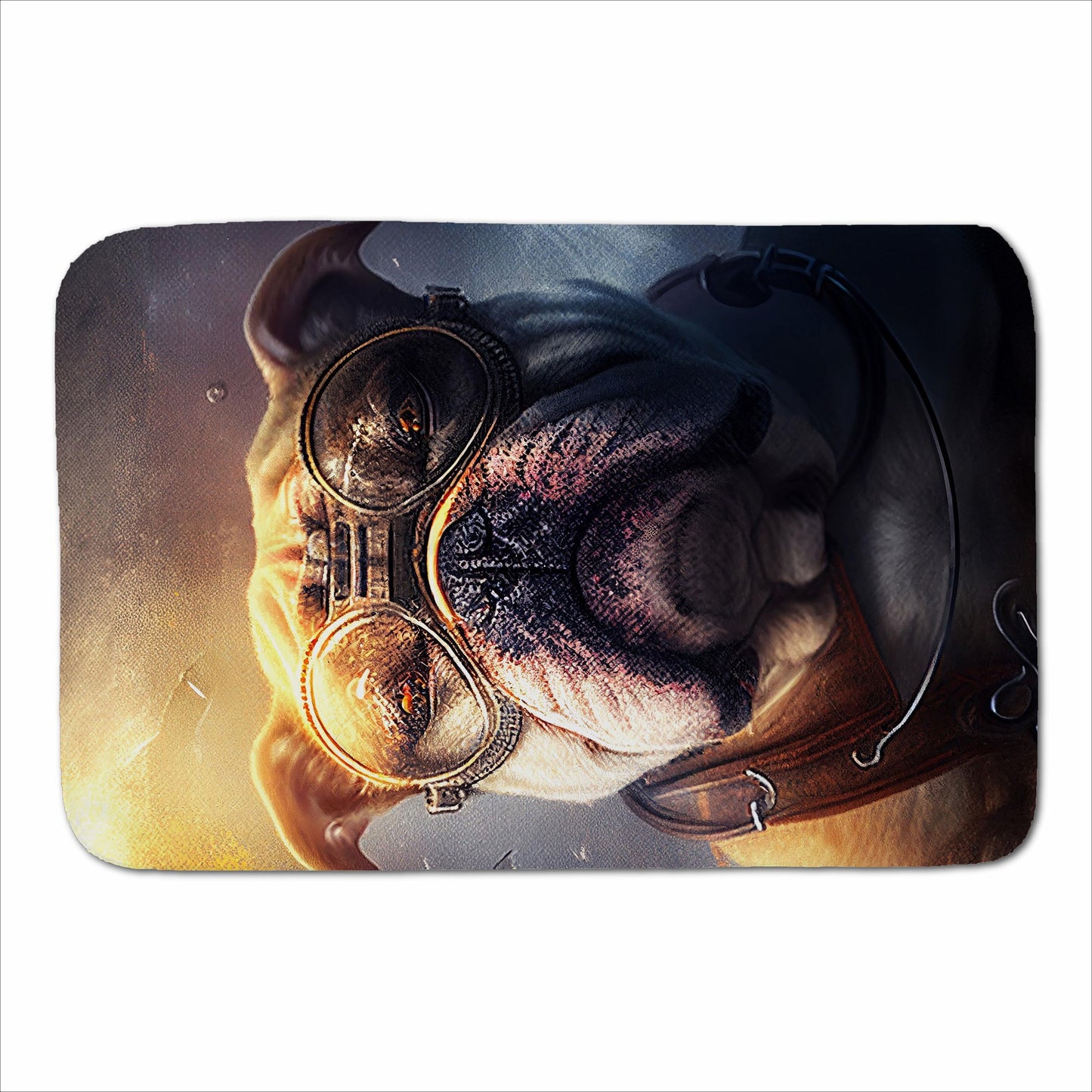 Bulldog With Glasses Splashart Golden Sherpa Blanket