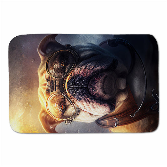 Bulldog With Glasses Splashart Golden Sherpa Blanket