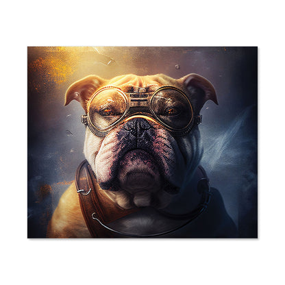 Bulldog With Glasses Splashart Golden Kitchen Splashback
