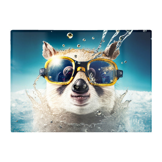 Dormouse With Glasses Splashart Glass Chopping Board