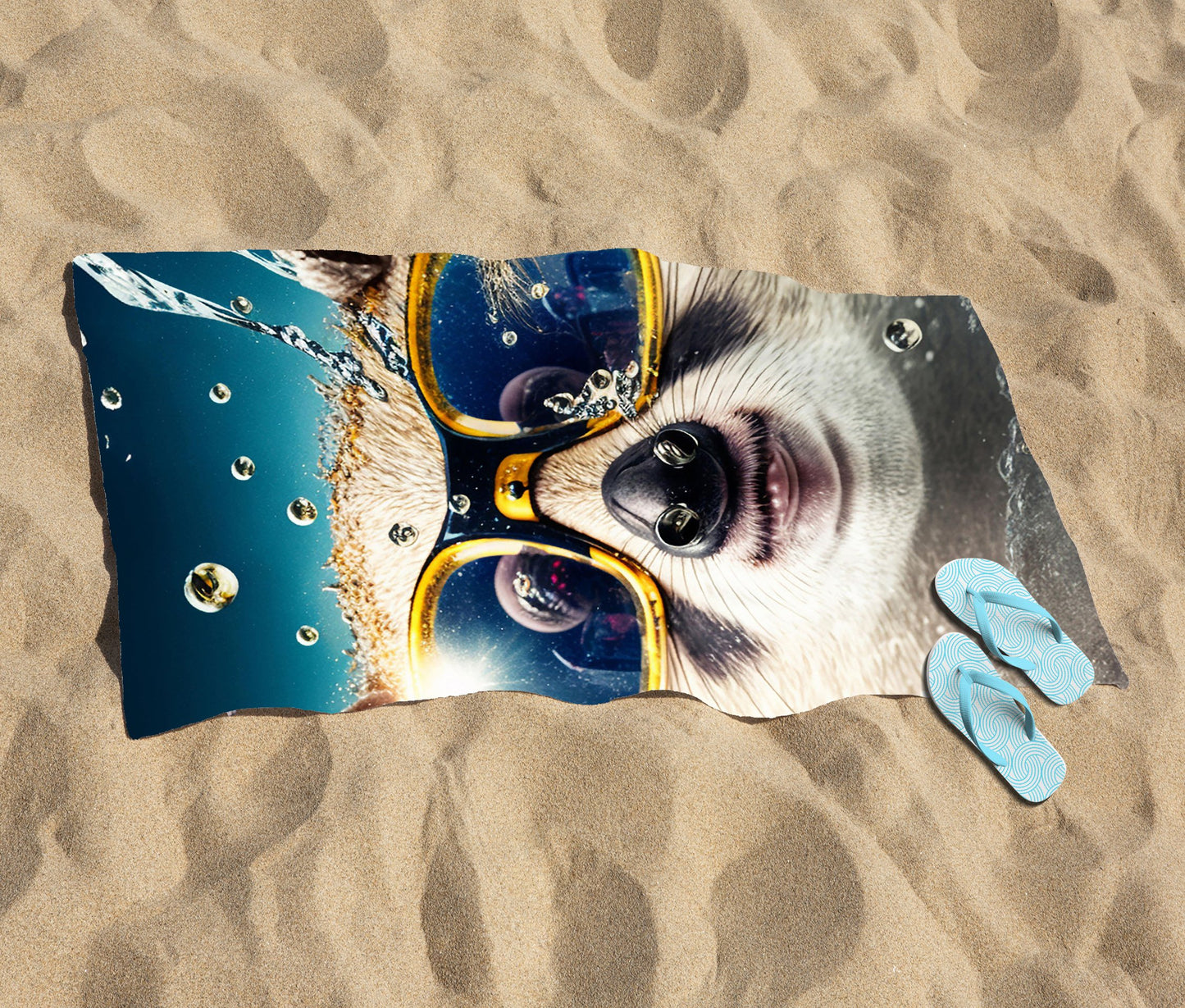 Dormouse With Glasses Splashart Beach Towel