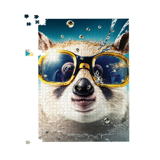 Dormouse With Glasses Splashart Jigsaw Puzzle