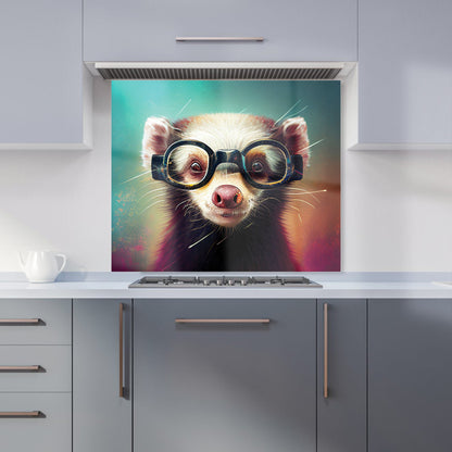 Ferret With Glasses Splashart Kitchen Splashback