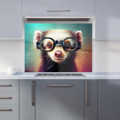 Ferret With Glasses Splashart Kitchen Splashback