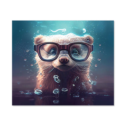 Ferret With Glasses Splashart Water Kitchen Splashback