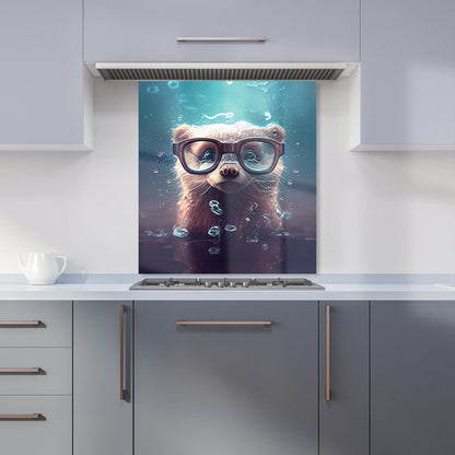 Ferret With Glasses Splashart Water Kitchen Splashback