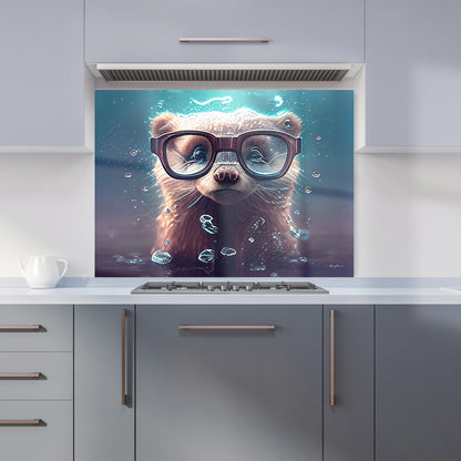 Ferret With Glasses Splashart Water Kitchen Splashback