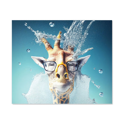 Giraffe With Glasses Splashart Kitchen Splashback