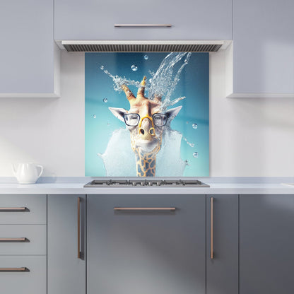 Giraffe With Glasses Splashart Kitchen Splashback