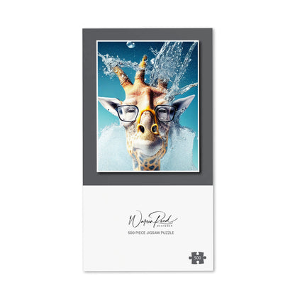 Giraffe With Glasses Splashart Jigsaw Puzzle