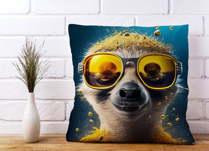 Meerkat With Golden Glasses Splashart Cushions