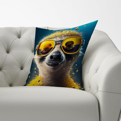Meerkat With Golden Glasses Splashart Cushions