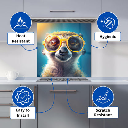 Meerkat With Glasses Splashart Kitchen Splashback