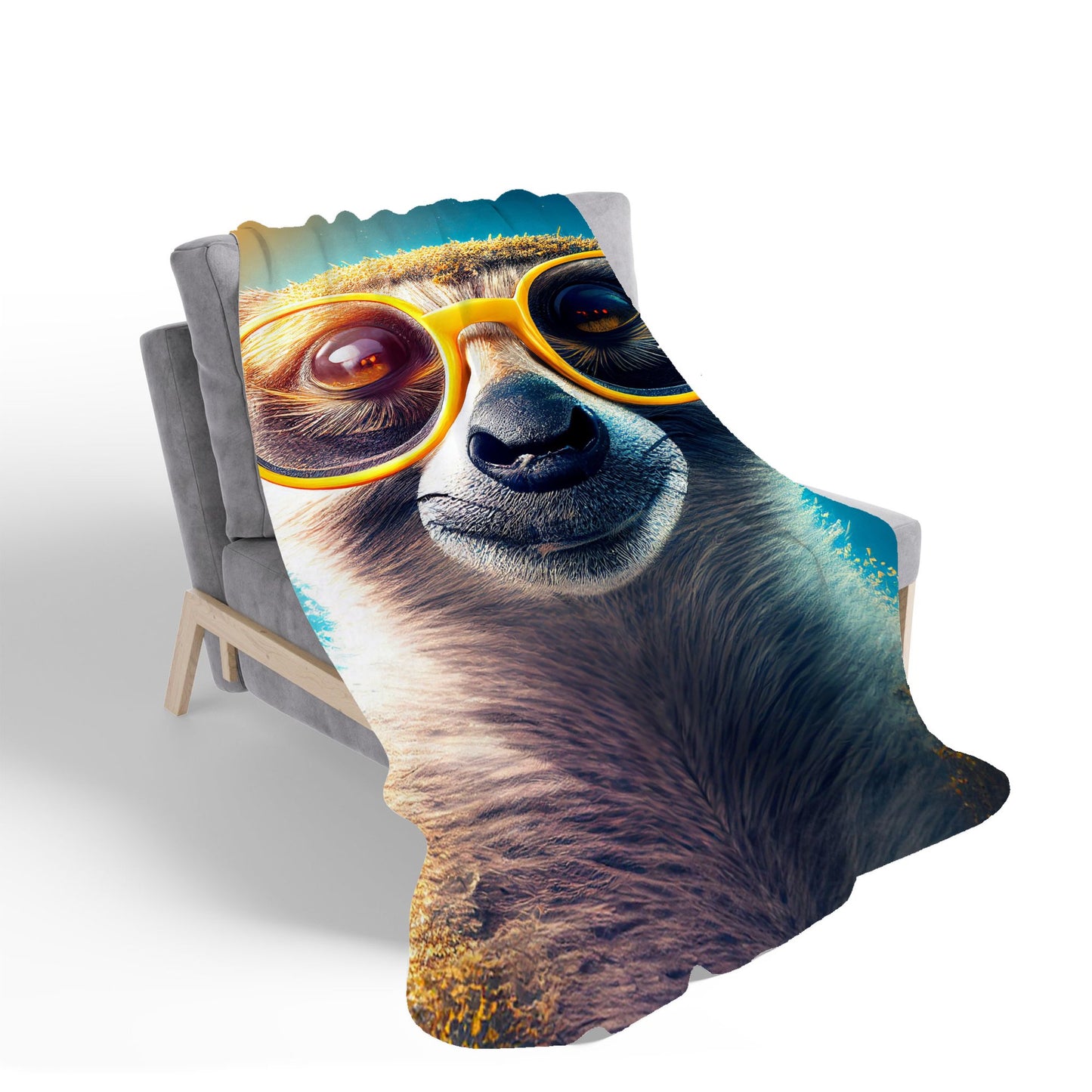 Meerkat With Glasses Splashart Sherpa Blanket