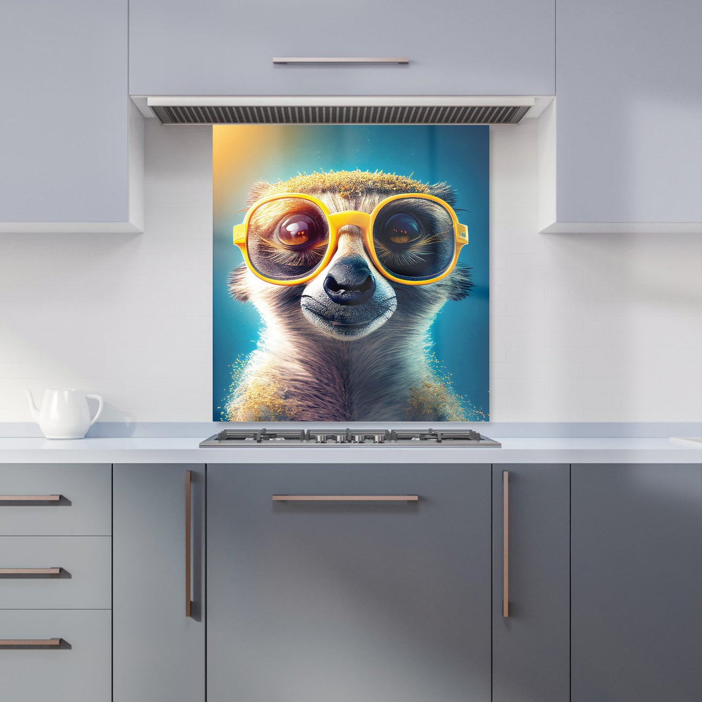 Meerkat With Glasses Splashart Kitchen Splashback