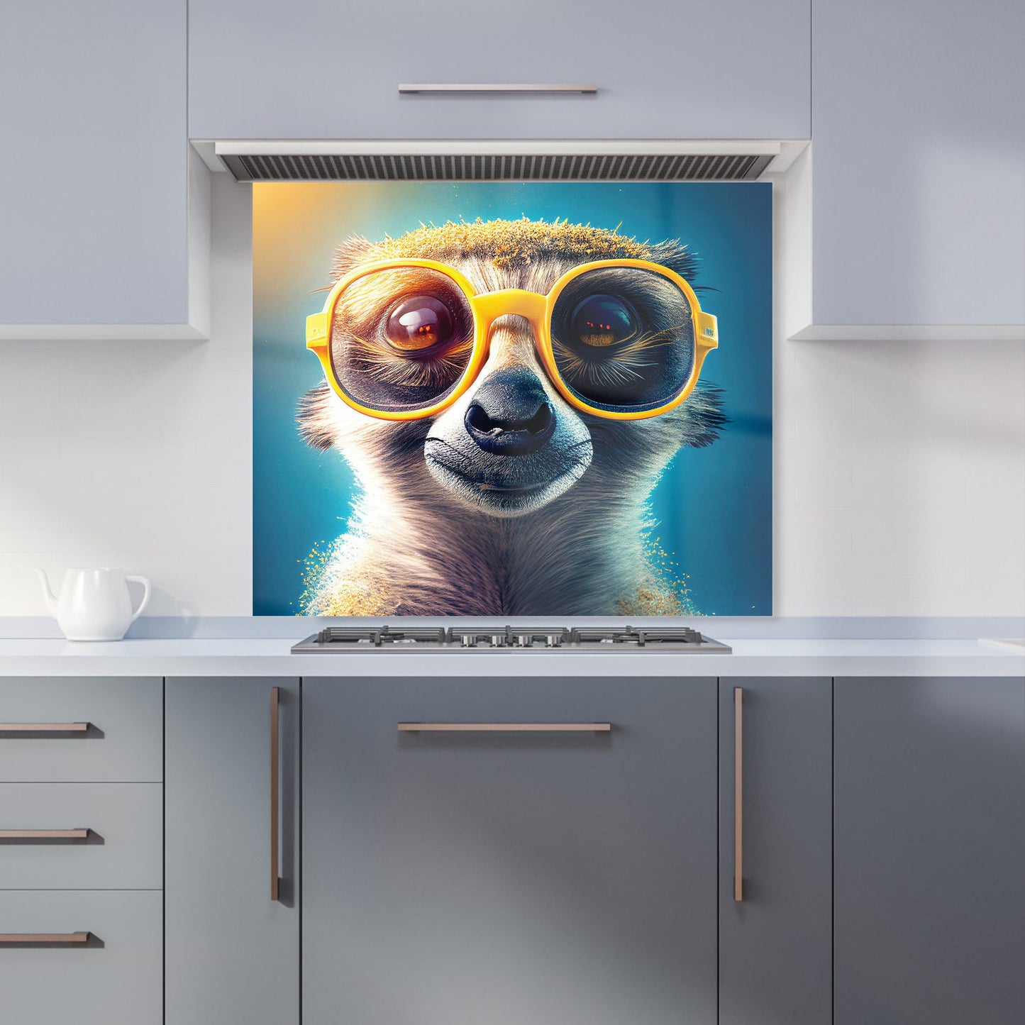 Meerkat With Glasses Splashart Kitchen Splashback