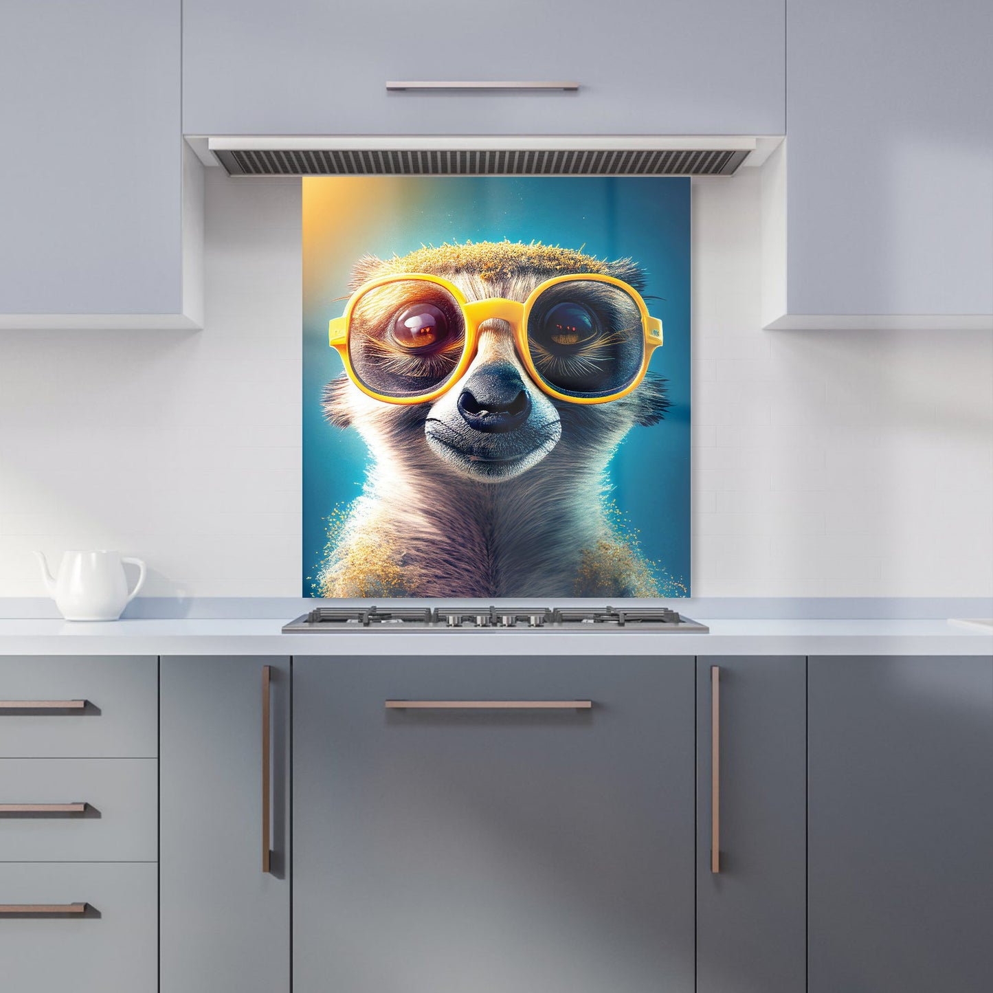 Meerkat With Glasses Splashart Kitchen Splashback