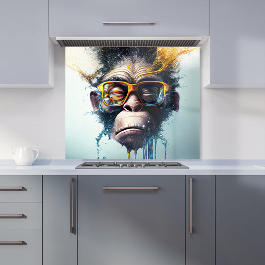 Monkey With Glasses Splashart Kitchen Splashback