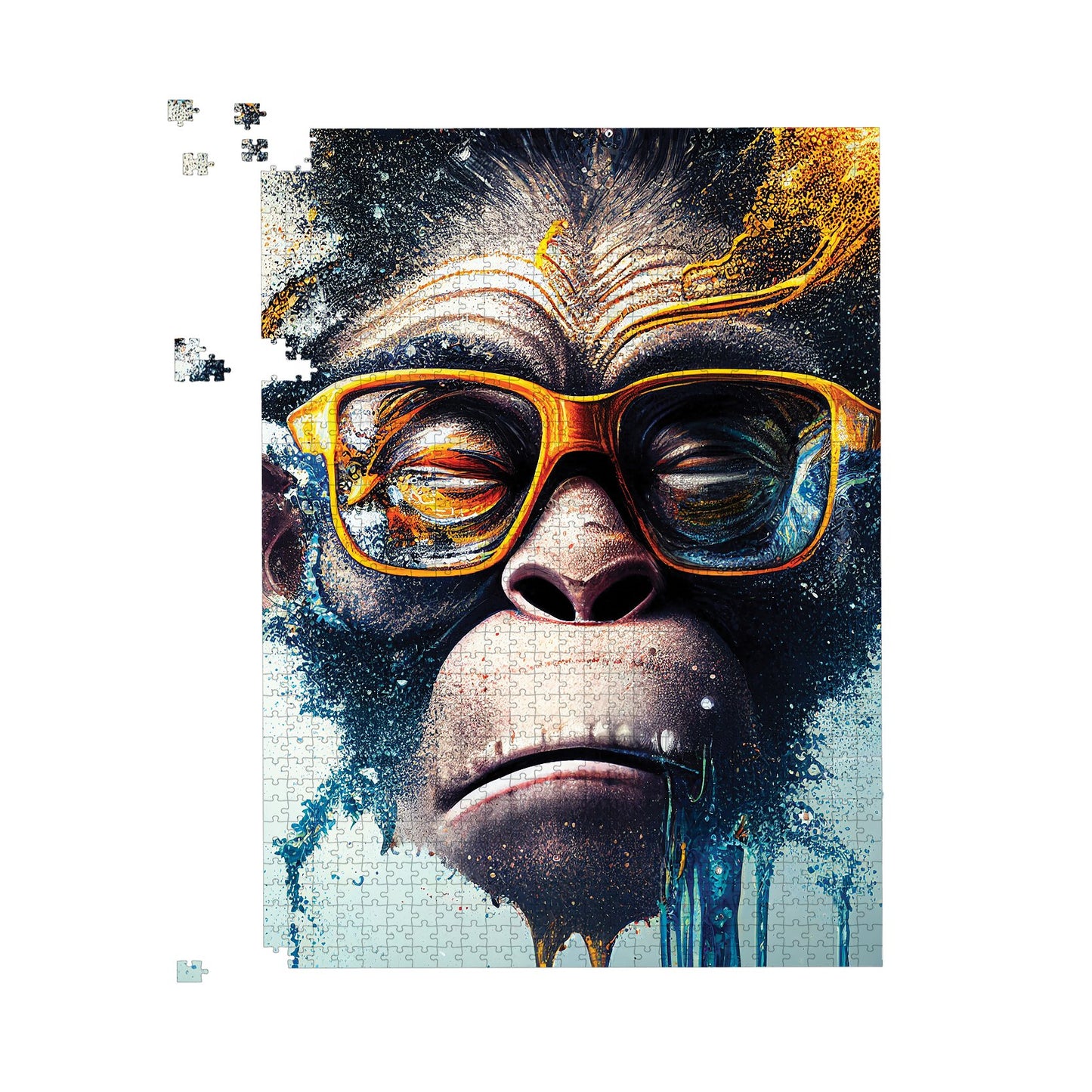 Monkey With Glasses Splashart Jigsaw Puzzle