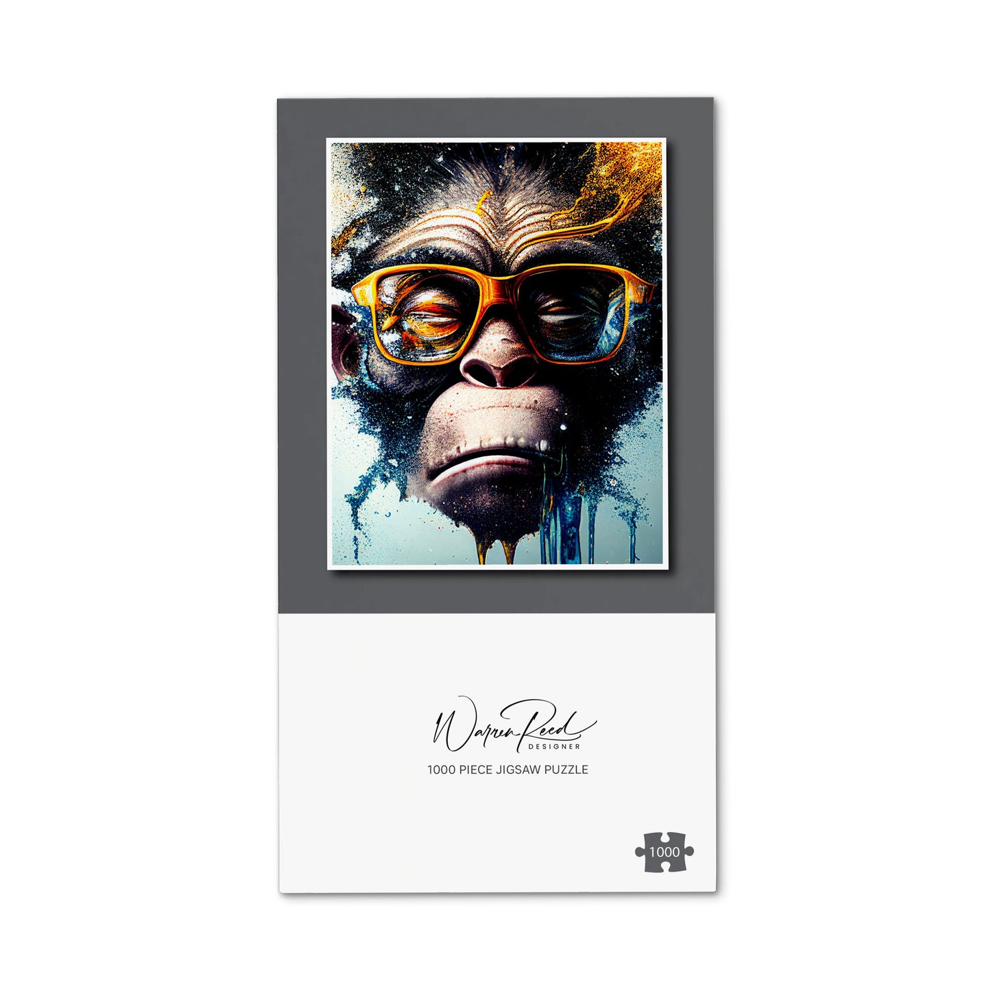 Monkey With Glasses Splashart Jigsaw Puzzle