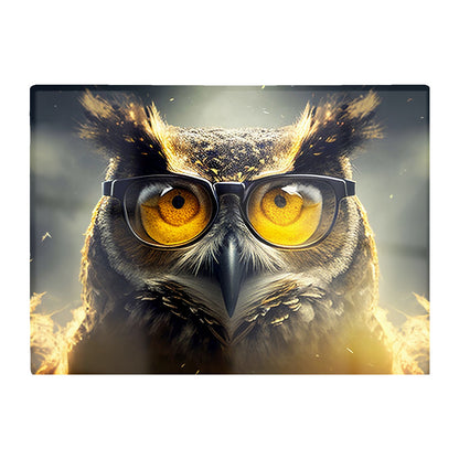 Owl With Glasses Splashart Glass Chopping Board