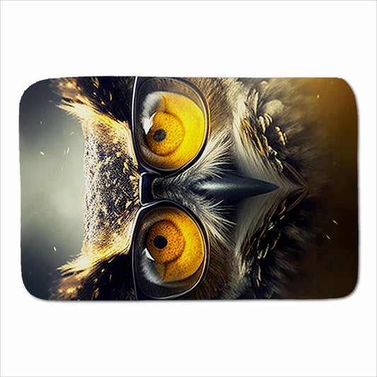 Owl With Glasses Splashart Sherpa Blanket