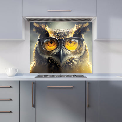 Owl With Glasses Splashart Kitchen Splashback