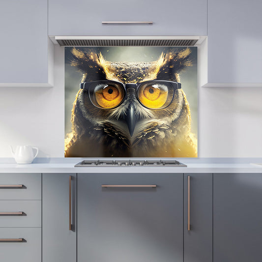 Owl With Glasses Splashart Kitchen Splashback