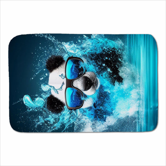 Panda With Glasses Splashart Water Sherpa Blanket