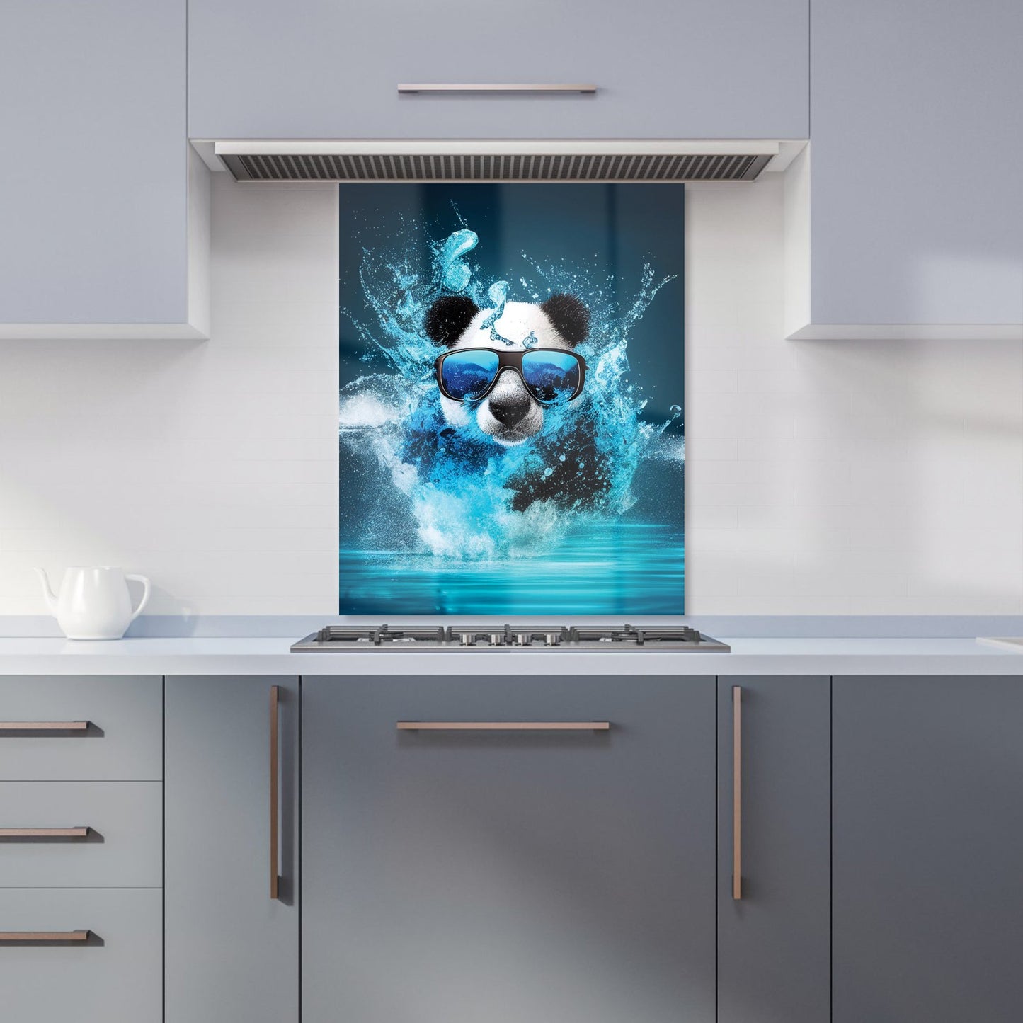 Panda With Glasses Splashart Water Kitchen Splashback