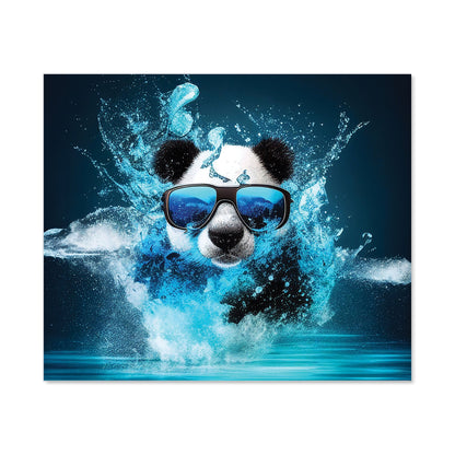 Panda With Glasses Splashart Water Kitchen Splashback
