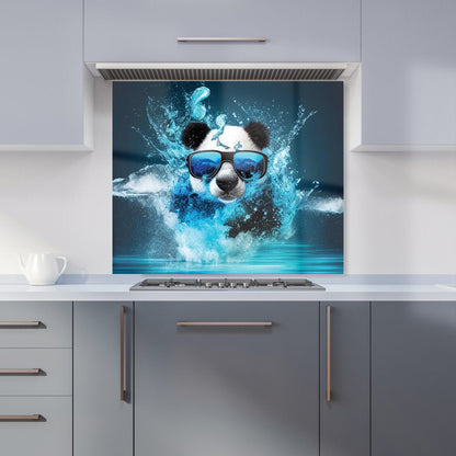 Panda With Glasses Splashart Water Kitchen Splashback