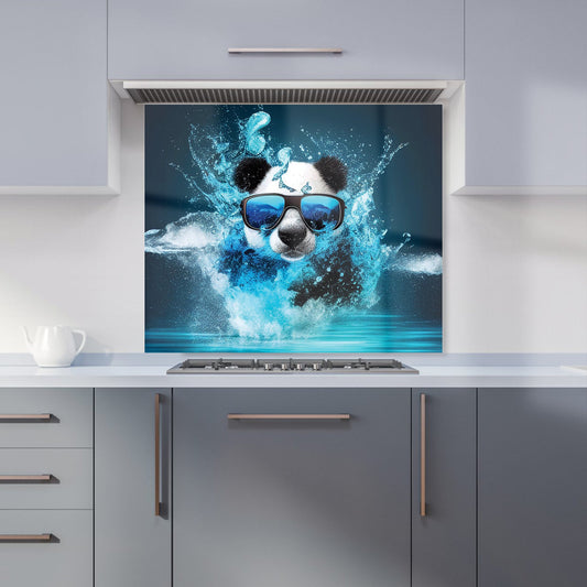 Panda With Glasses Splashart Water Kitchen Splashback