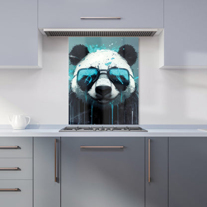 Panda With Blue Glasses Splashart Kitchen Splashback