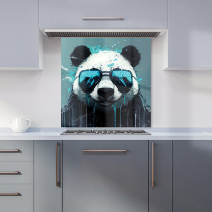 Panda With Blue Glasses Splashart Kitchen Splashback