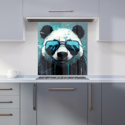 Panda With Blue Glasses Splashart Kitchen Splashback