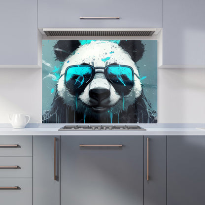 Panda With Blue Glasses Splashart Kitchen Splashback