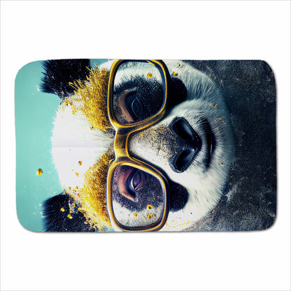 Panda With Golden Glasses Splashart Sherpa Blanket