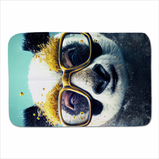 Panda With Golden Glasses Splashart Sherpa Blanket