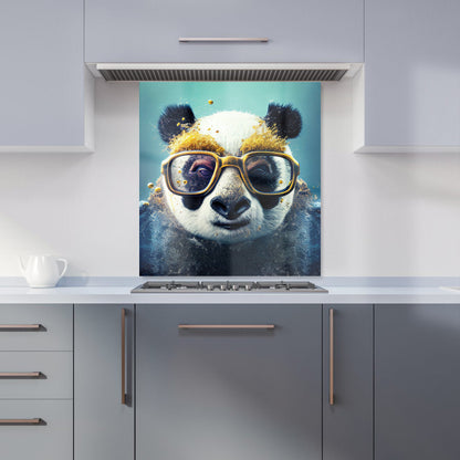 Panda With Golden Glasses Splashart Kitchen Splashback