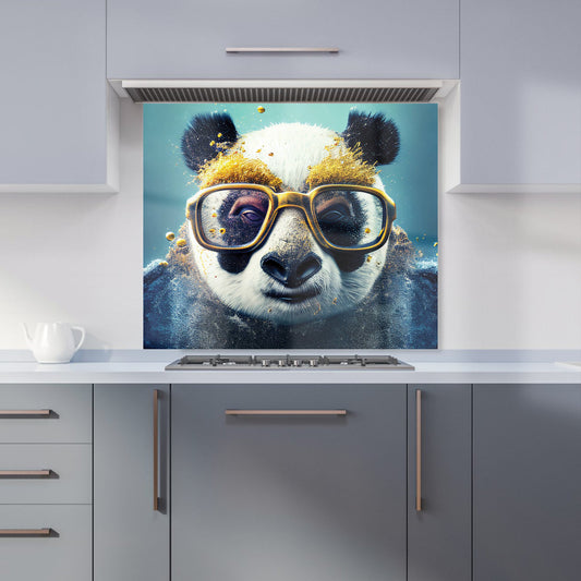 Panda With Golden Glasses Splashart Kitchen Splashback