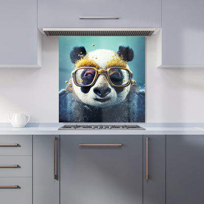 Panda With Golden Glasses Splashart Kitchen Splashback