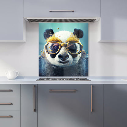 Panda With Golden Glasses Splashart Kitchen Splashback