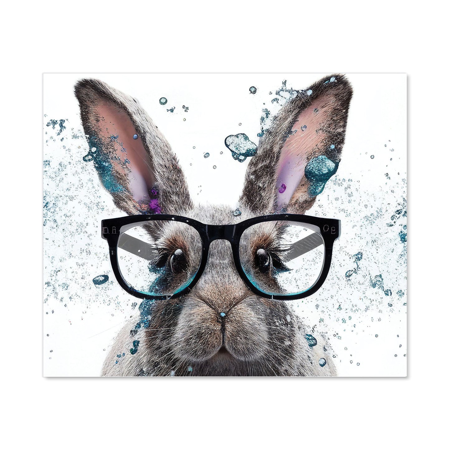 Rabbit With Glasses Splashart Kitchen Splashback