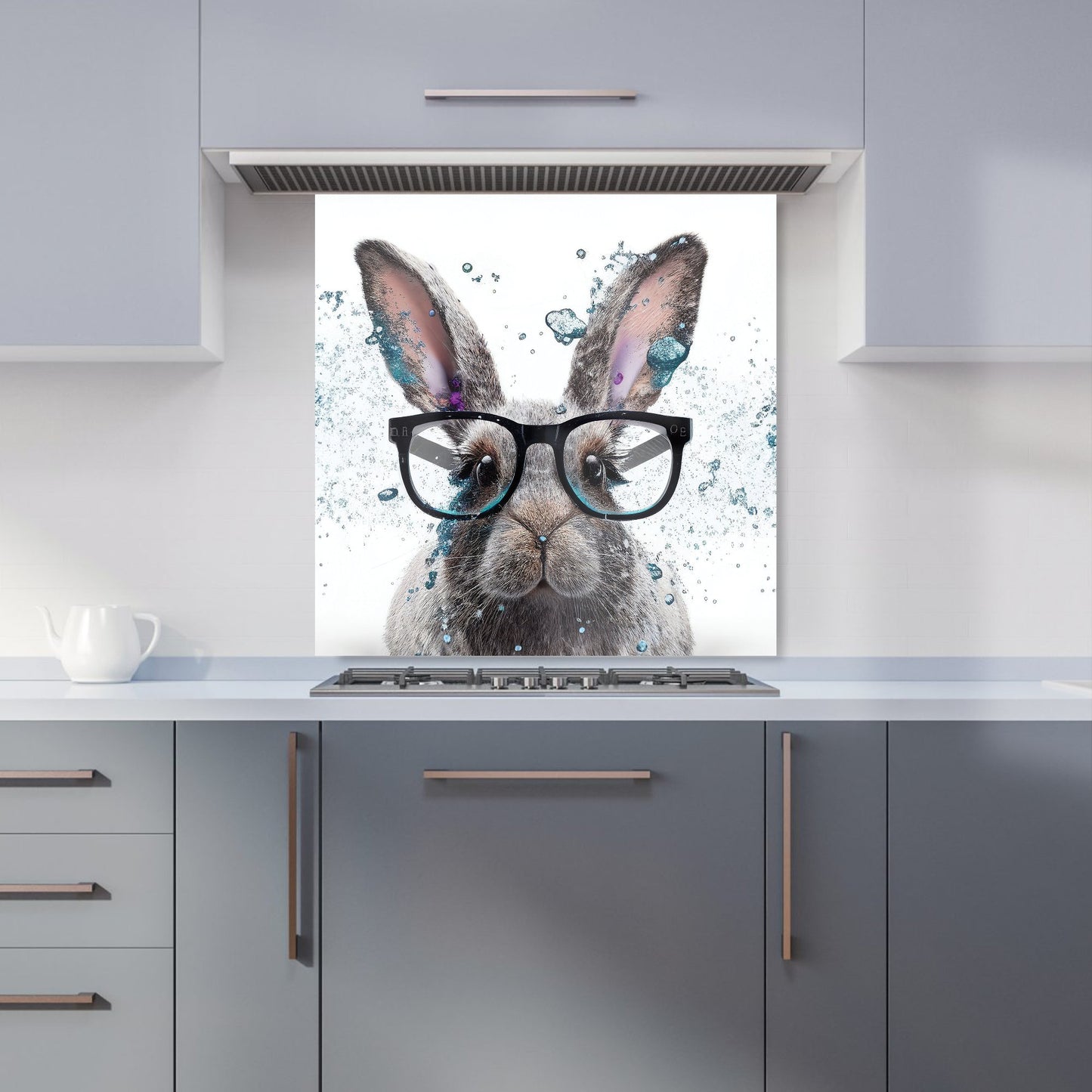 Rabbit With Glasses Splashart Kitchen Splashback