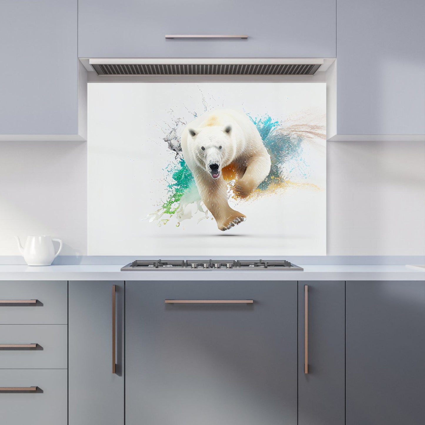 Charging Polar Bear Kitchen Splashback