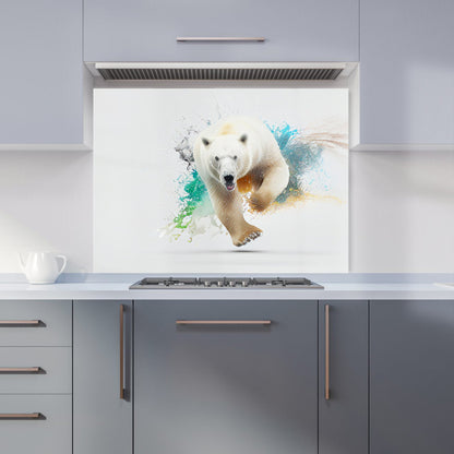 Charging Polar Bear Kitchen Splashback