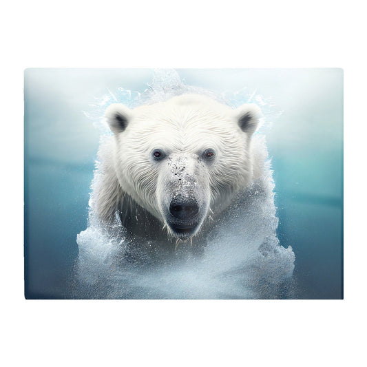 Polar Bear Splashart Glass Chopping Board